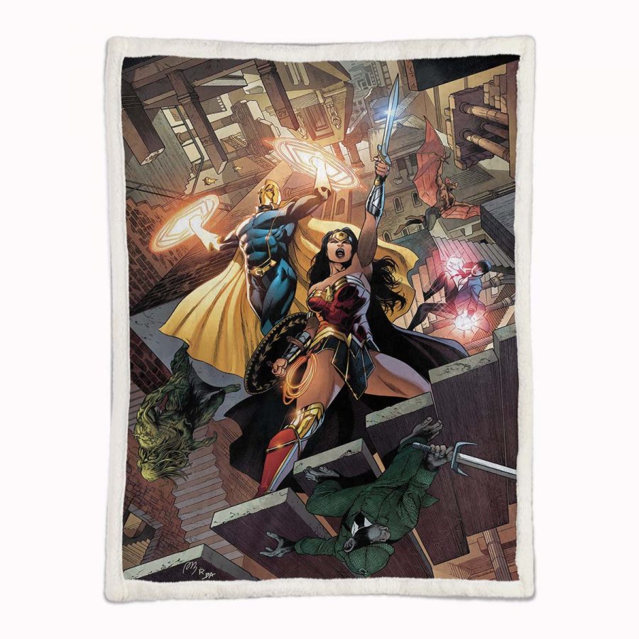 Justice League Alle Charaktere 04 Decke - Fleecedecke – Bild 2