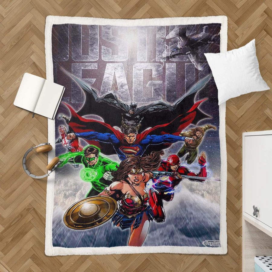 Justice League Alle Charaktere 05 Decke - Fleecedecke – Bild 3