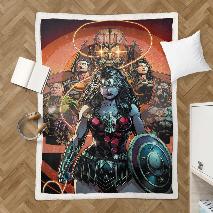 Justice League Alle Charaktere 06 Decke - Fleecedecke – Bild 3