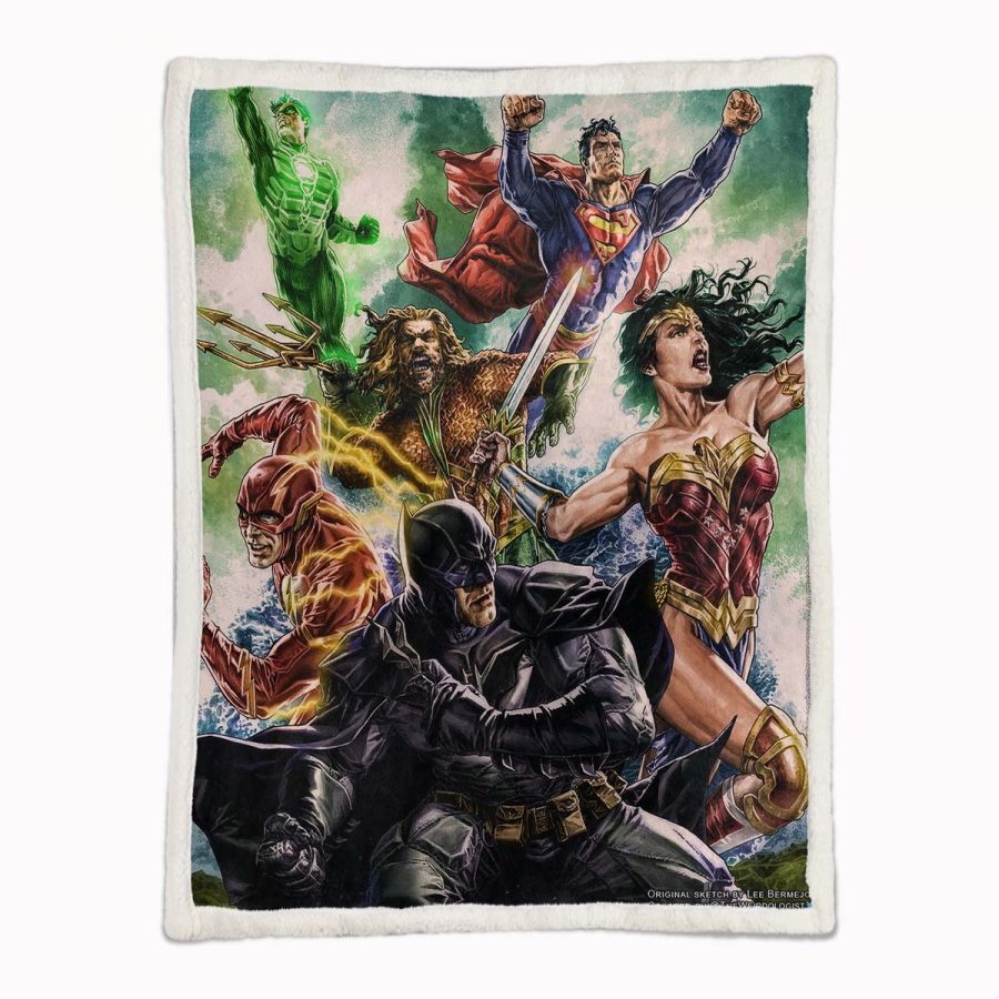 Justice League Alle Charaktere 07 Decke - Fleecedecke – Bild 2