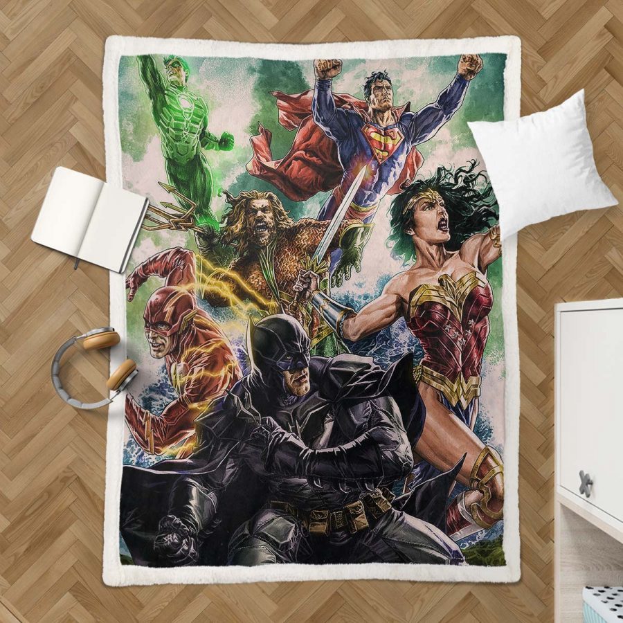 Justice League Alle Charaktere 07 Decke - Fleecedecke – Bild 3