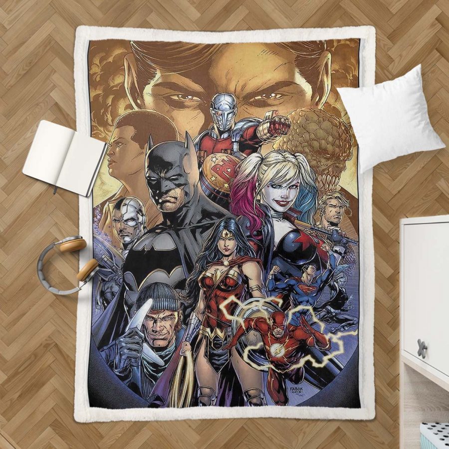 Justice League Alle Charaktere 08 Decke - Fleecedecke – Bild 3