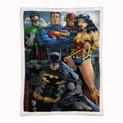 Alternative view of Justice League Alle Charaktere 09 Decke - Fleecedecke