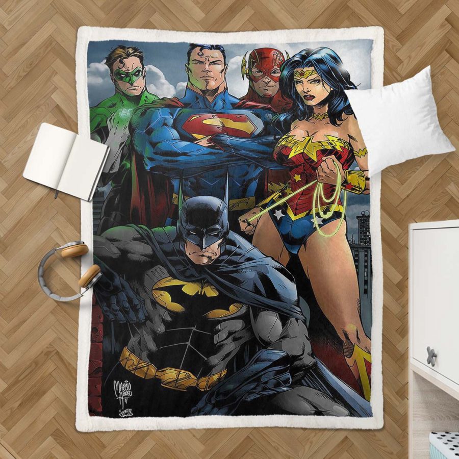Justice League Alle Charaktere 09 Decke - Fleecedecke – Bild 3