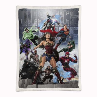 Alternative view of Justice League Alle Charaktere 12 Decke - Fleecedecke