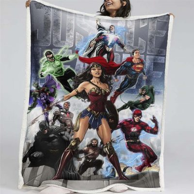 Justice League Alle Charaktere 12 Decke - Fleecedecke