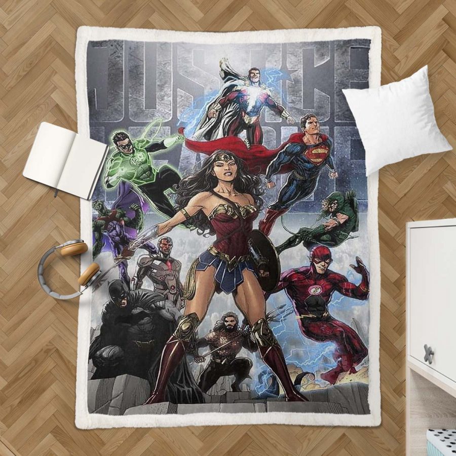 Justice League Alle Charaktere 12 Decke - Fleecedecke – Bild 3