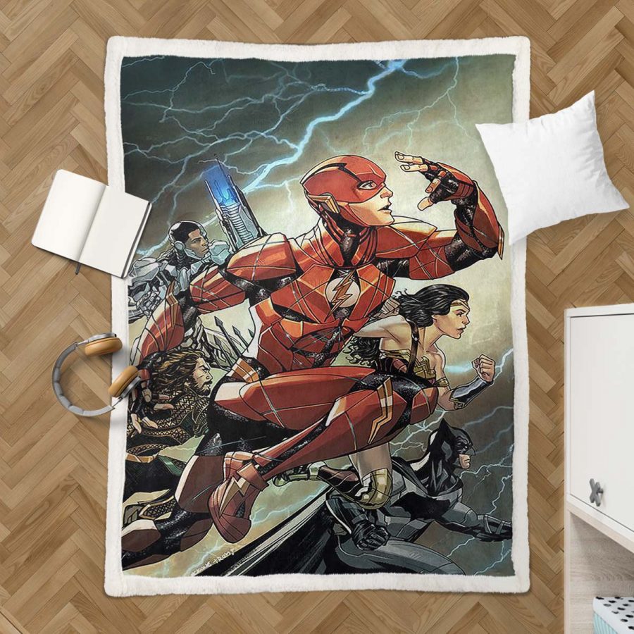 Justice League Alle Charaktere 12 Flash Decke - Fleecedecke – Bild 3