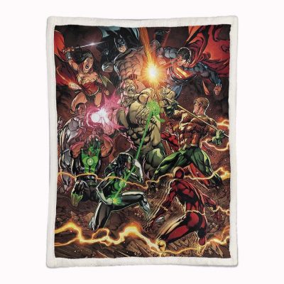 Alternative view of Justice League Alle Charaktere 13 Decke - Fleecedecke