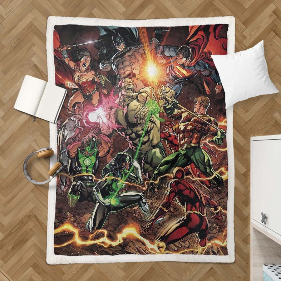 Justice League Alle Charaktere 13 Decke - Fleecedecke – Bild 3