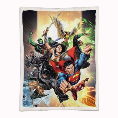 Alternative view of Justice League Alle Charaktere 14 Decke - Fleecedecke