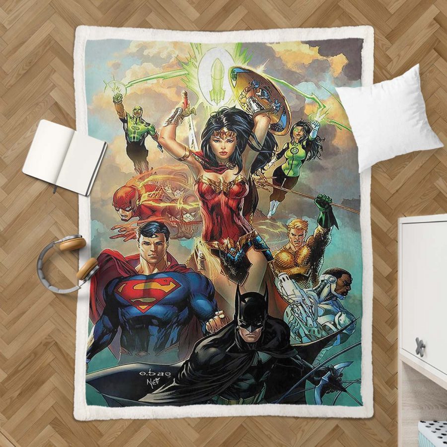 Justice League Alle Charaktere 16 Decke - Fleecedecke – Bild 3