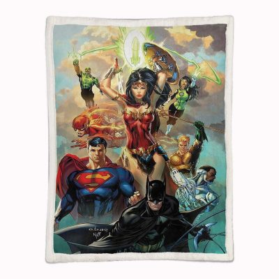 Alternative view of Justice League Alle Charaktere 16 Decke - Fleecedecke