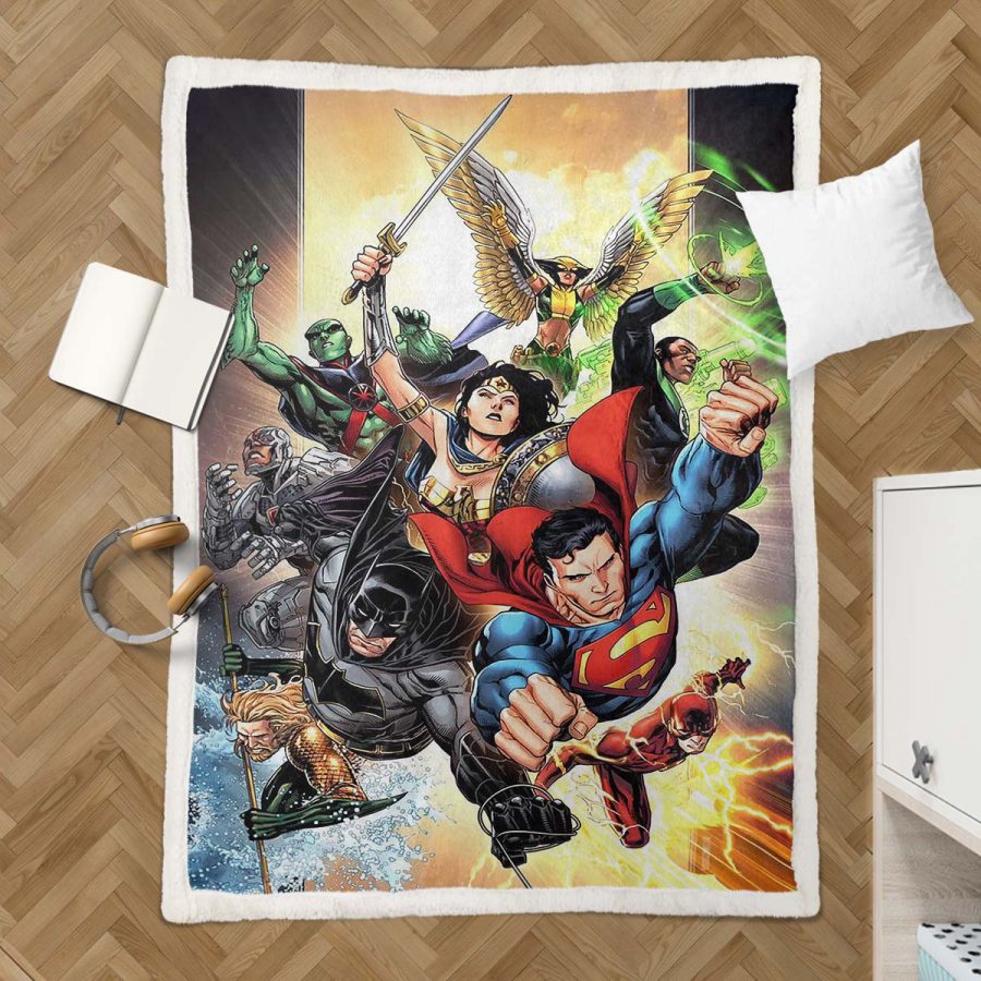Justice League Alle Charaktere 14 Decke - Fleecedecke – Bild 3