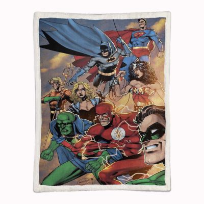 Alternative view of Justice League Alle Charaktere 15 Decke - Fleecedecke
