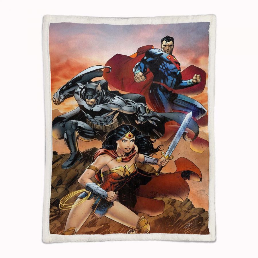 Justice League Alle Charaktere Wonder Woman Batman Superman 02 Decke - Fleecedecke – Bild 2
