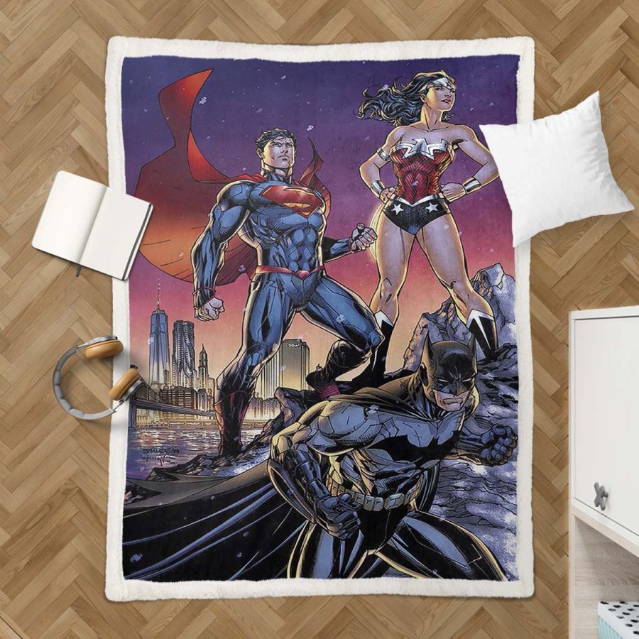 Justice League Alle Charaktere Wonder Woman Batman Superman 03 Decke - Fleecedecke – Bild 3