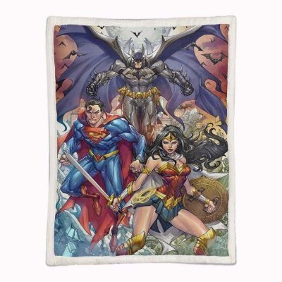 Alternative view of Justice League Alle Charaktere Wonder Woman Batman Superman 04 Decke - Fleecedecke