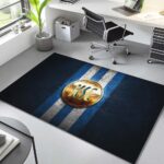 Karlsruher FC KSC blaues Metall und goldenes Logo Teppich