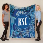 Karlsruher SC KSC Feld blau Fleecedecke – Decke