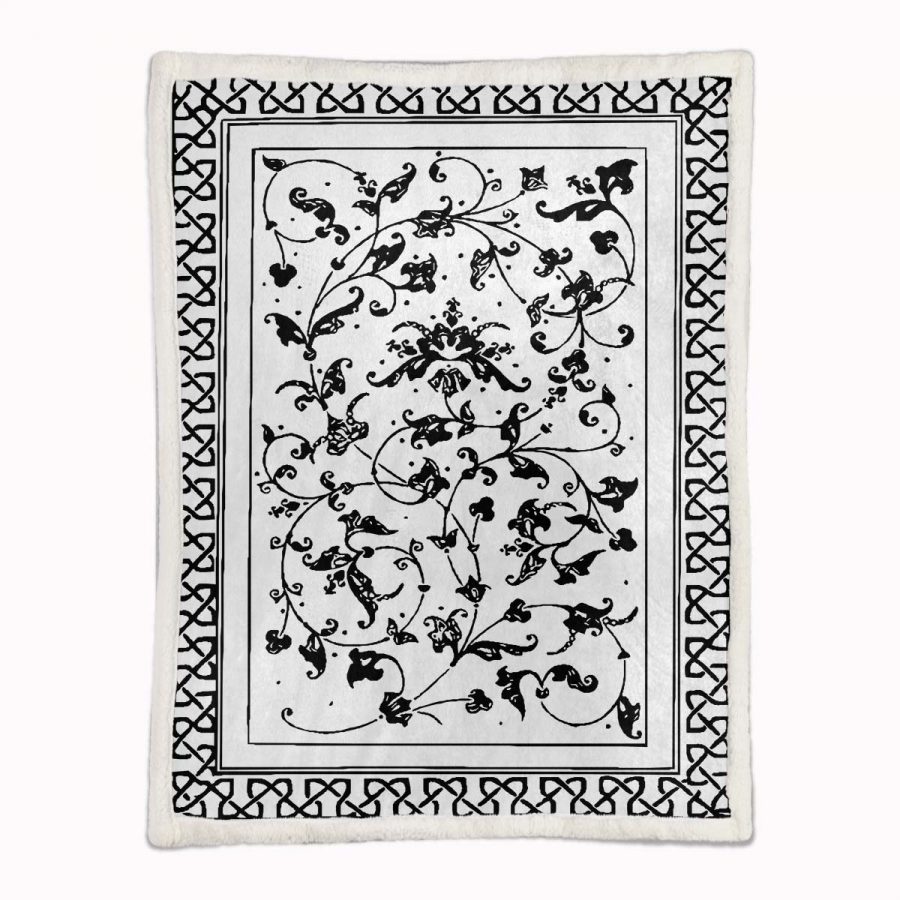 Teppiche mit Blattmotiv 01 Decke - Fleecedecke – Bild 2