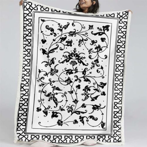 Teppiche mit Blattmotiv 01 Decke - Fleecedecke
