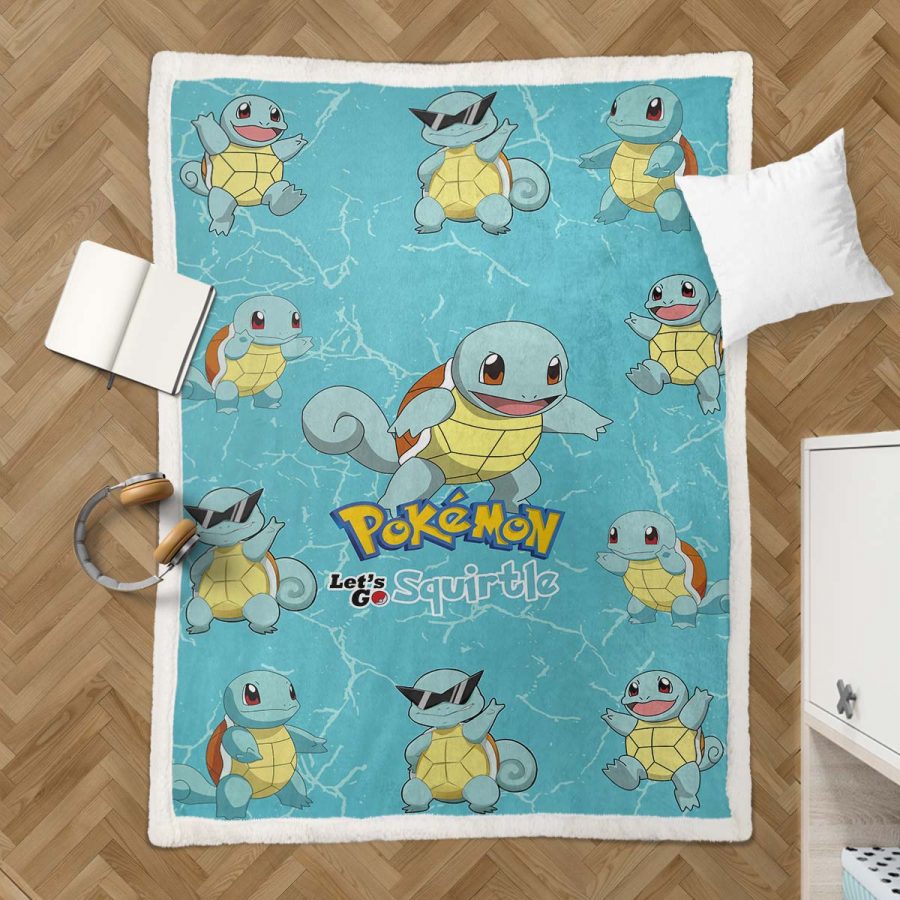 Lass uns gehen, Schiggy Pokemon Decke - Fleecedecke – Bild 3