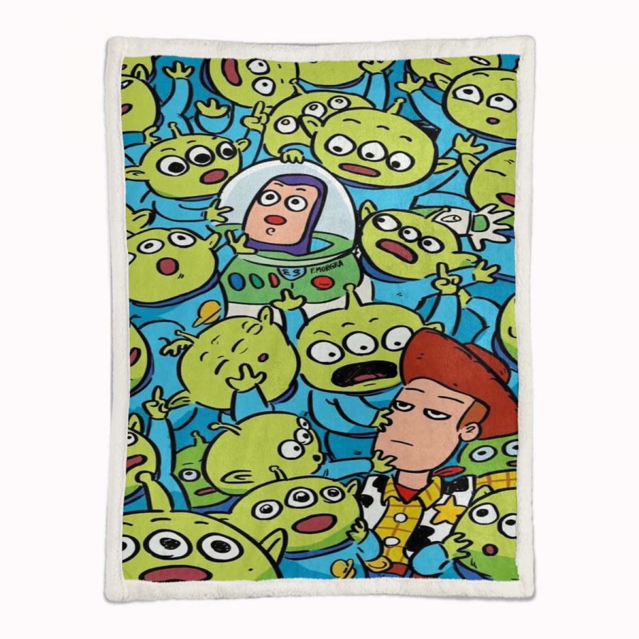 Kleine grüne Aliens Toy Story 06 Decke - Fleecedecke – Bild 2