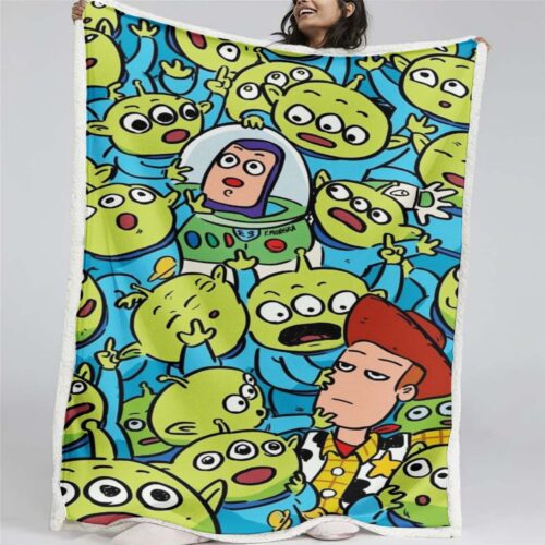 Kleine grüne Aliens Toy Story 06 Decke - Fleecedecke