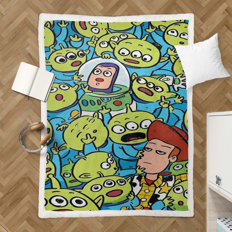 Kleine grüne Aliens Toy Story 06 Decke - Fleecedecke – Bild 3