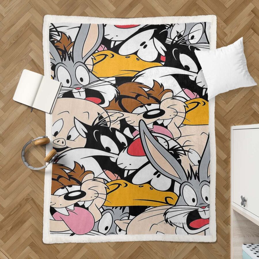 Looney Tunes Alle Charaktere 01 Decke - Fleecedecke – Bild 3
