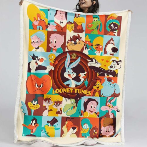 Looney Tunes Alle Charaktere 09 Decke - Fleecedecke