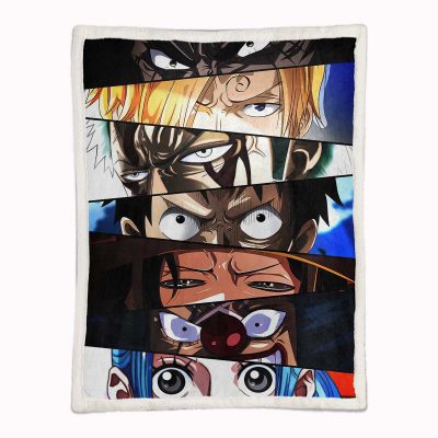 Alternative view of Ruffy und One Piece, alle Charaktere 01 Decke - Fleecedecke