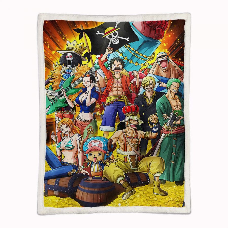 Ruffy und One Piece, alle Charaktere 02 Decke - Fleecedecke – Bild 2