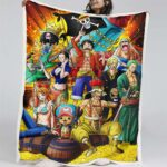 Ruffy und One Piece, alle Charaktere 02 Decke – Fleecedecke