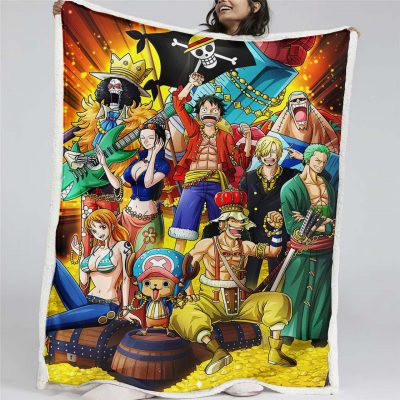 Ruffy und One Piece, alle Charaktere 02 Decke - Fleecedecke