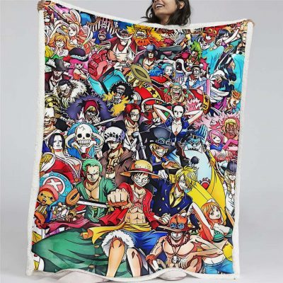 Ruffy und One Piece, alle Charaktere 03 Decke - Fleecedecke