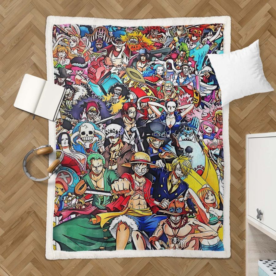 Ruffy und One Piece, alle Charaktere 03 Decke - Fleecedecke – Bild 3