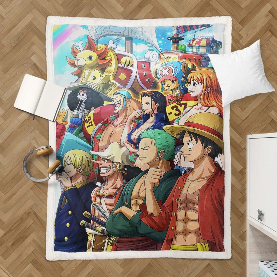 Ruffy und One Piece, alle Charaktere 04 Decke - Fleecedecke – Bild 3