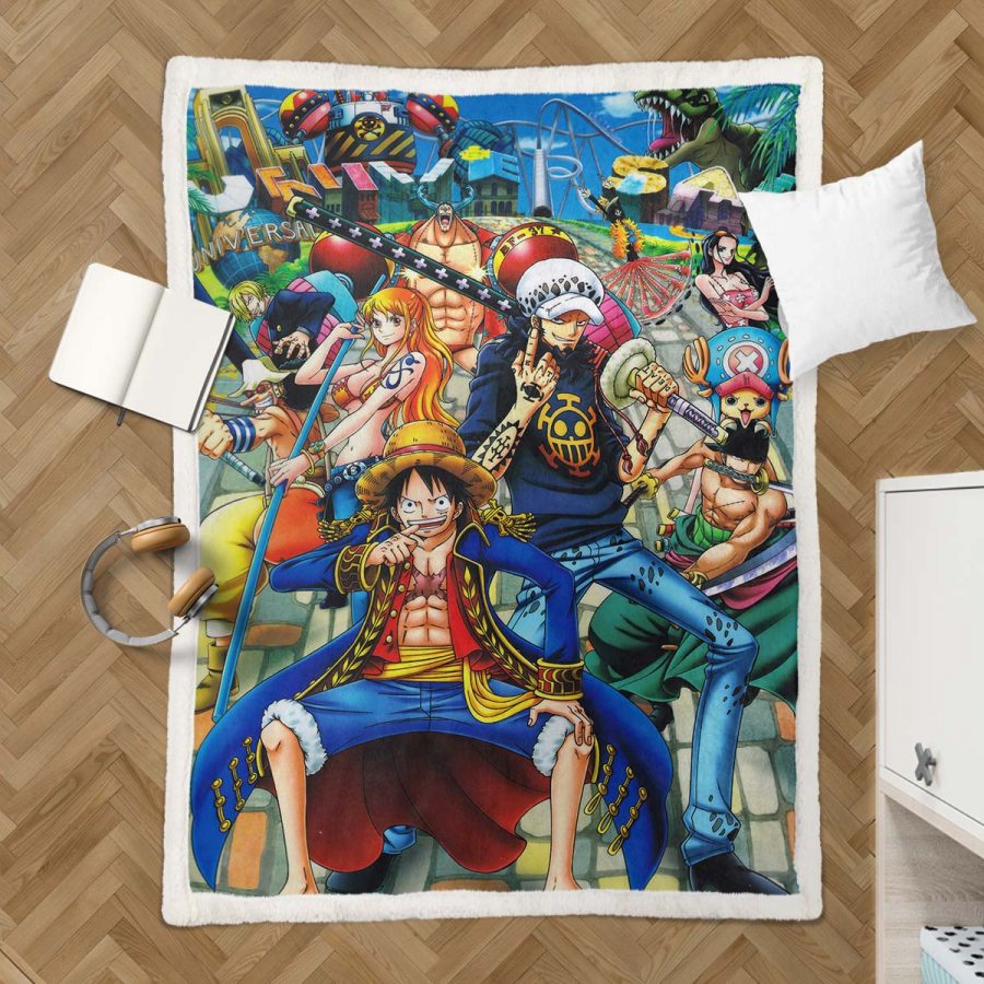 Ruffy und One Piece, alle Charaktere 07 Decke - Fleecedecke – Bild 3