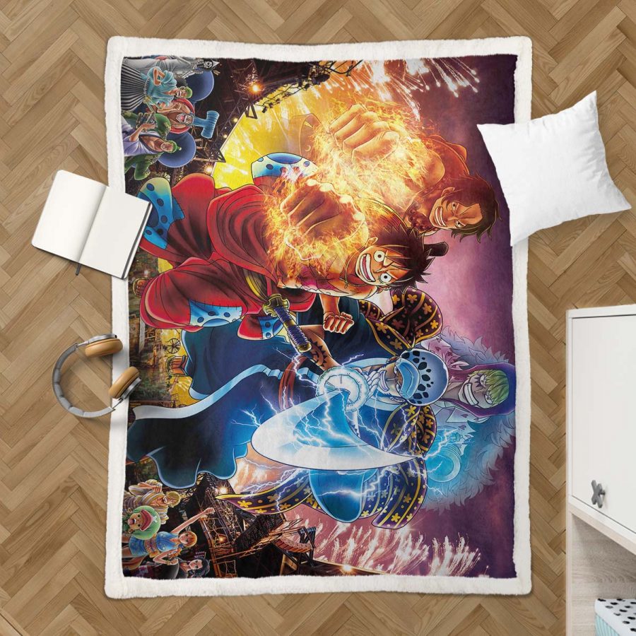 Ruffy und One Piece, alle Charaktere 09 Decke - Fleecedecke – Bild 3