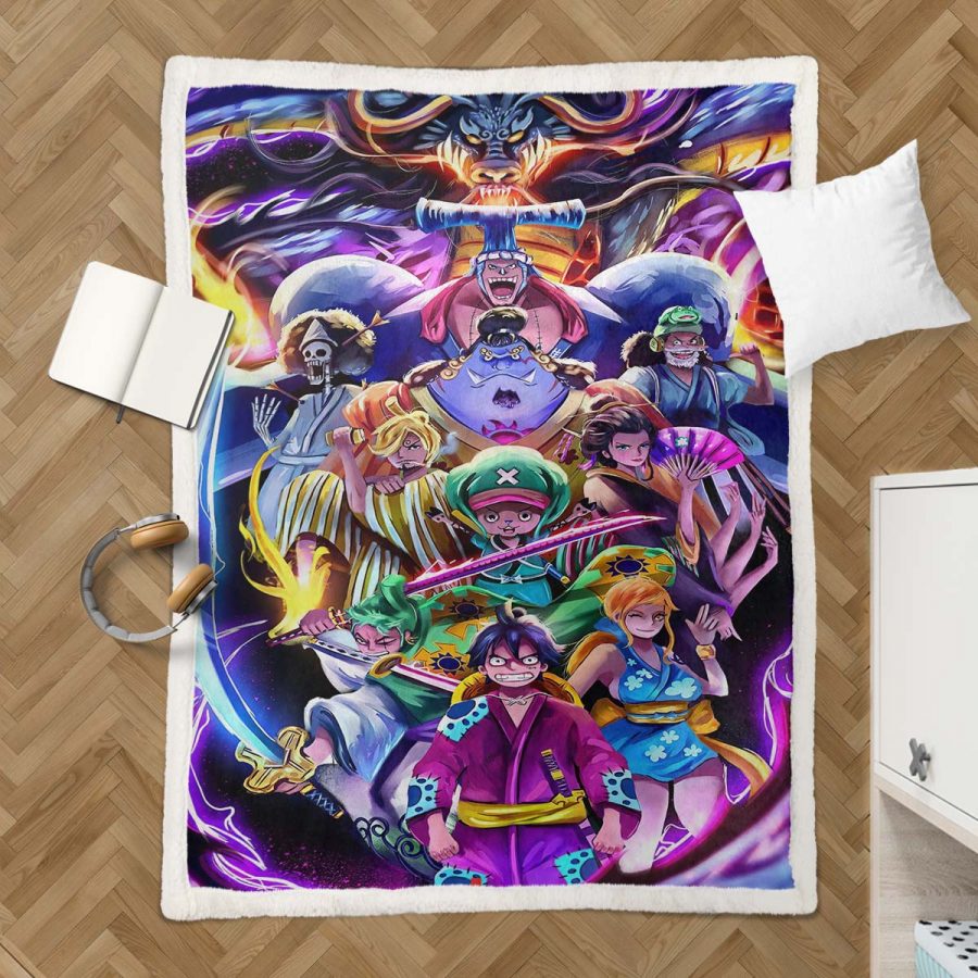 Ruffy und One Piece, alle Charaktere 12 Decke - Fleecedecke – Bild 3