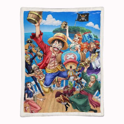 Alternative view of Ruffy und One Piece, alle Charaktere 14 Decke - Fleecedecke