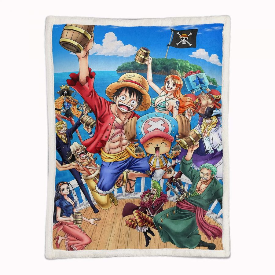 Ruffy und One Piece, alle Charaktere 14 Decke - Fleecedecke – Bild 2