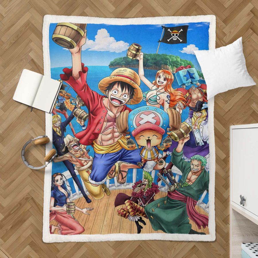 Ruffy und One Piece, alle Charaktere 14 Decke - Fleecedecke – Bild 3