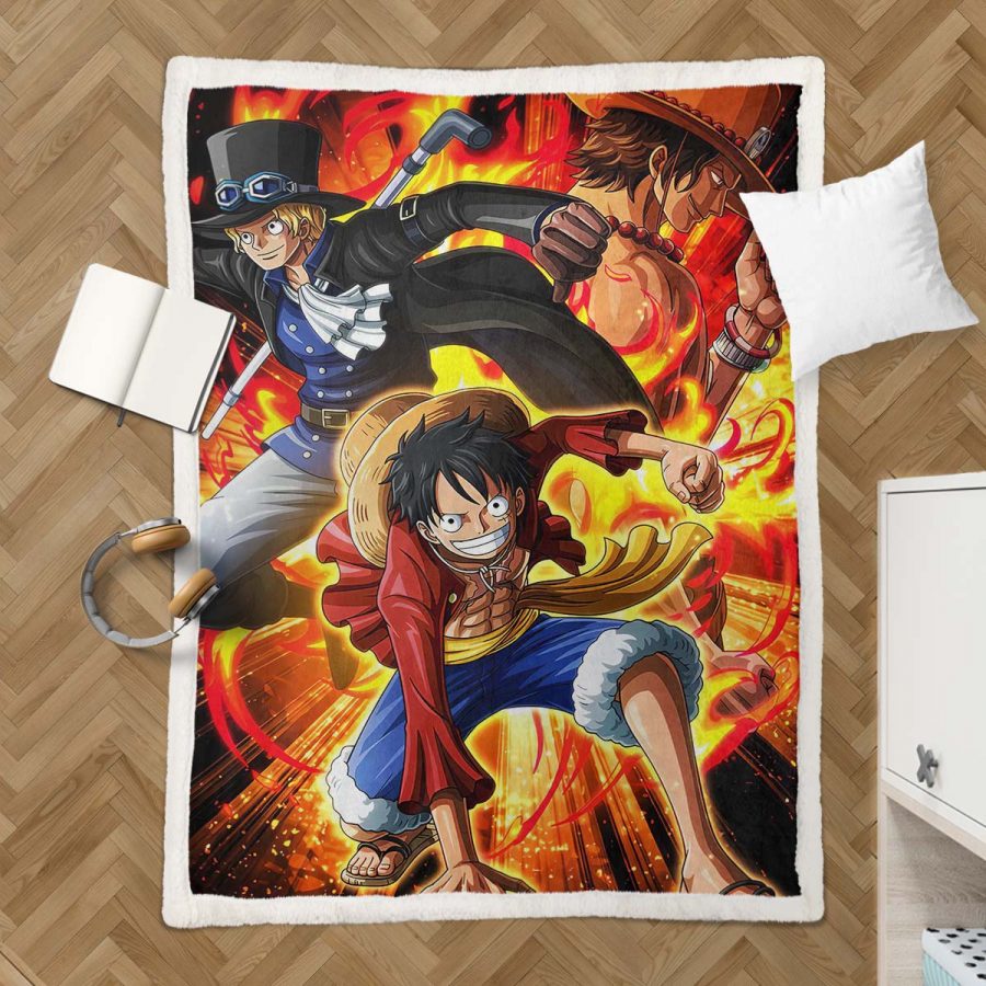 Ruffy und One Piece, alle Charaktere 15 Decke - Fleecedecke – Bild 3
