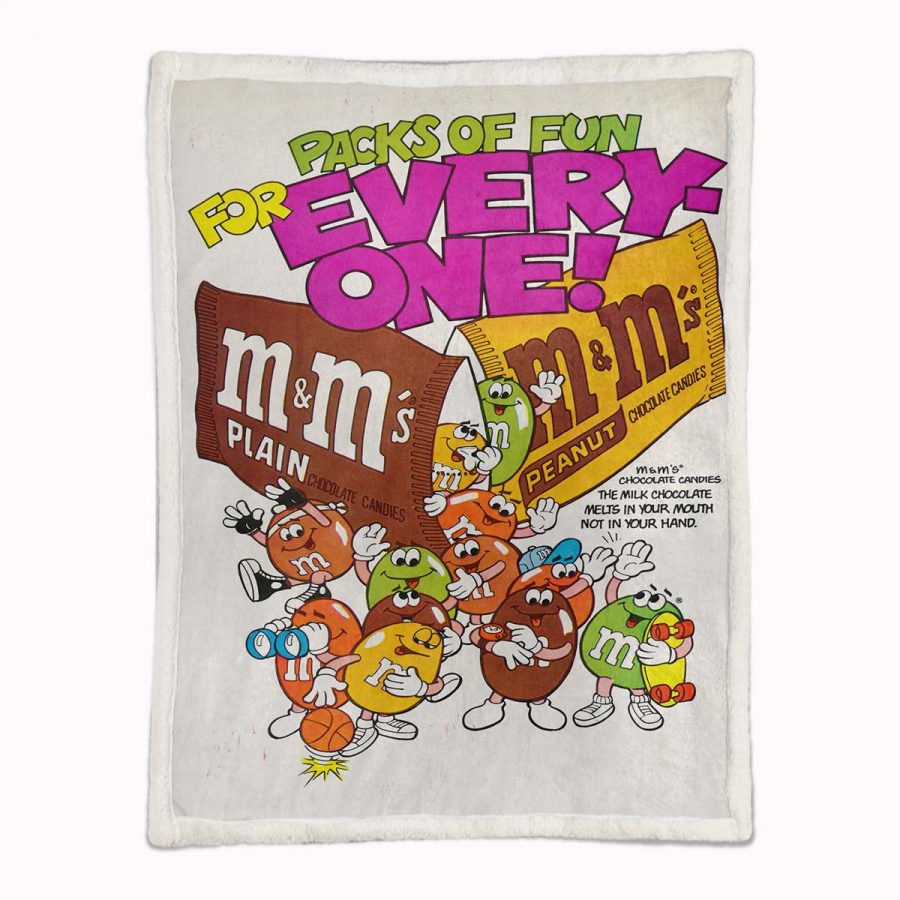 MM Erdnüsse Schokolade Bonbon Decke - Fleecedecke – Bild 2