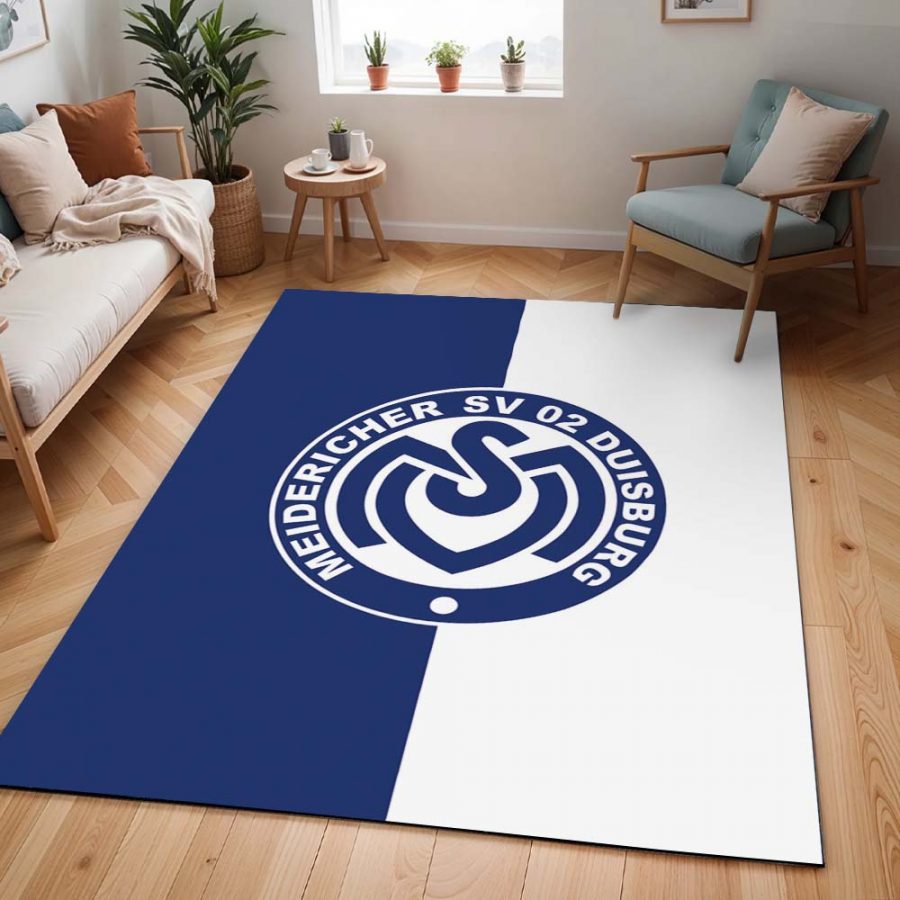 MSV Duisburg 02 blauer vertikaler Hintergrund Teppich – Bild 2
