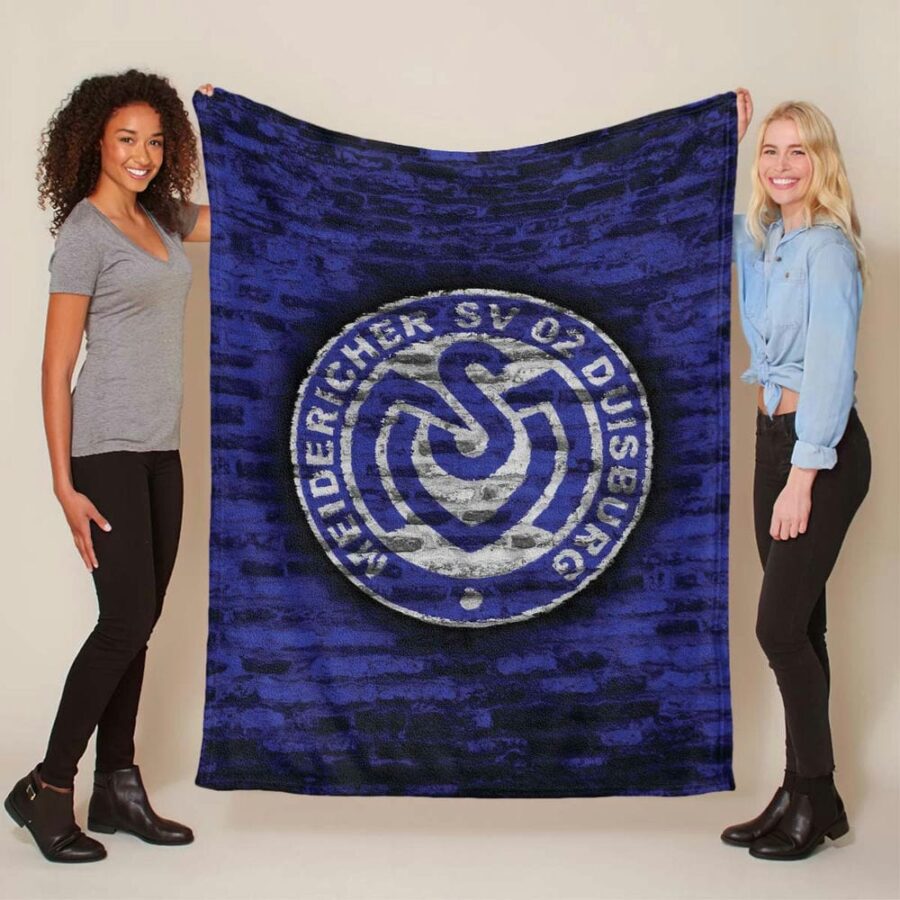 MSV Duisburg blaue Backsteinmauer Fleecedecke - Decke