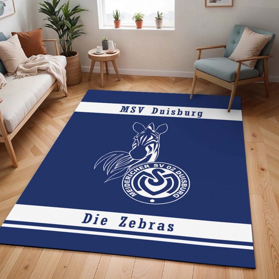 MSV Duisburg weiß blau Die Zebras 02 Teppich – Bild 2